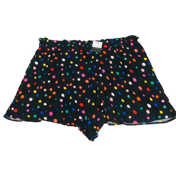 Eloquii Pants - NWT Eloquii Elements Black Multicolor Polka Dot Ruffle Waist Swing Shorts 22